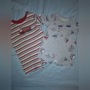 Gymboree Striped and Nautical Bodysuits - Red, Blue, Gray